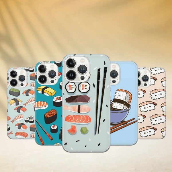 Japanese food Phone Case Sushi Cover for iPhone 15 14 13 12 Pro 11 XR for Samsung S23 FE S24 5G S24 Ultra A15 A25 Note 20 Pixel 8 Pro 7A