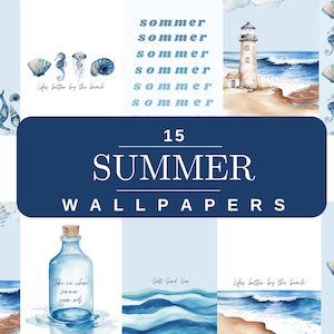 Blue Summer Vibes Phone Wallpaper Summer Blue Aesthetic Ocean Beach Phone Background Coastal Aesthetic Phone Sea wallpaper Canva template