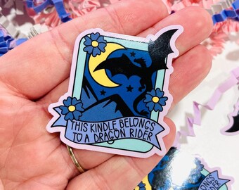 This Kindle Belongs to a Dragon Rider sticker, Fantasy Sticker, Wingleader, Book Stickers for Kindle, Book lover Sticker, Book worm gift