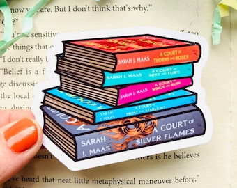 acotar book stack sticker, Sarah J Maas Sticker, ACOTAR merch, rhysand sticker, Booktok Kindle Sticker, Bookish Gifts, Bookworm Gifts