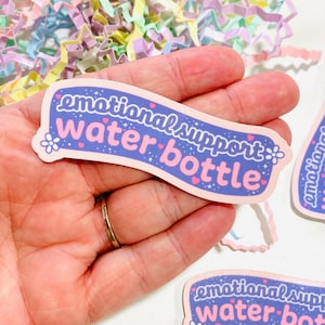 Emotional Support Wasserflasche Vinyl Aufkleber, wasserbeständige Aufkleber, niedlicher Wasserflasche Aufkleber, Trinkwasser glänzend Aufkleber