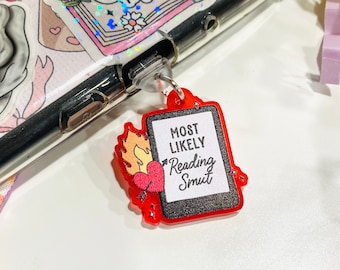 Most likely reading Smut Dust plug, Kindle Charm, Acrylic charm for e-reader, Kindle Accessories, USB phone Charm, Bookish Gift
