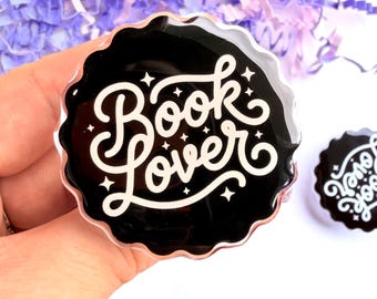 Acrylic Black Book Lover Kindle Holder  - E-reader Accessories