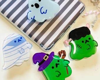 Cute Halloween Ghost Kindle Accessory, Spooky Phone Accessory, Spooky Readers mobile phone Holder, Kindle Holder, Universal Phone Stand