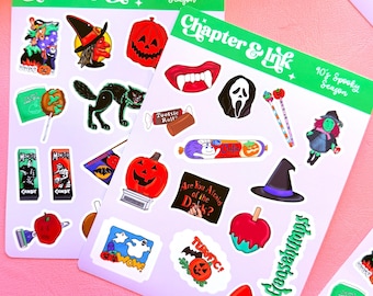 90’s Spooky Halloween Nostalgia Matte Vinyl Sticker Sheet - For Journalling