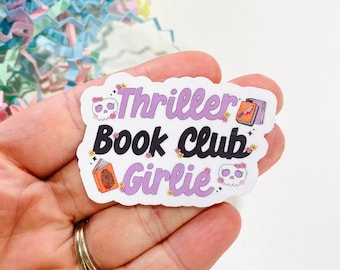 Thriller Book Club Girlie Sticker, Book Stickers for Kindle, Book lover Sticker, Bookish Sticker, Bookworm Gifts, Kindle Accessories