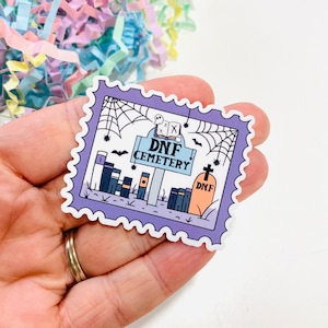 Bookish Aufkleber für Kindle Hülle, DNF Cemetery, Leseaufkleber, Briefmarke Aufkleber, Buchliebhaber Aufkleber, Bookish merch, Lesezubehör