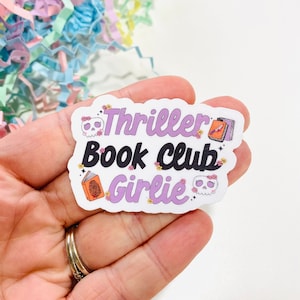 Thriller Book Club Girlie Sticker, Book Stickers for Kindle, Book lover Sticker, Bookish Sticker, Bookworm Gifts, Kindle Accessories