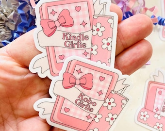 Adesivo in vinile rosa per Kindle Girlie, Kobo Girlie, adesivi per Kindle, adesivi per libri, adesivi per Kindle, accessori per Kindle, regali per libri