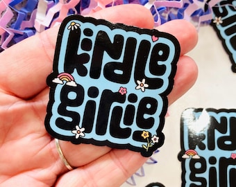 Cute Kindle Girlie Vinyl sticker, Water Resistant Sticker, Booktok, Book Lover, Kindle Stickers, Kindle accessories, Bookish Gifts