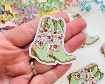 Cottage core Cowgirl boots Sticker, Country Cowgirl Sticker, Cowgirl Era Sticker, Sticker for Kindle Case, Kindle accessories