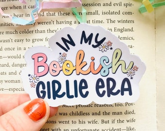 In my Bookish girlie era sticker, Book Stickers for Kindle, Floral book Sticker, Bookish gift,  Book lover Decal, Gift for readers