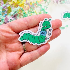 On my way to buy books & Coffee Sticker, Book Whore, Funny Bookish Sticker, Sticker for Kindle case, Kindle Sticker, Book lover gift
