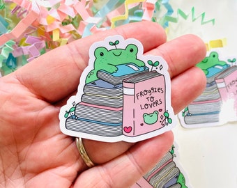 Froggies to Lovers Bookish Sticker, Cute Bookish Frog, Friends to lovers, Kindle Sticker, Bookworm gifts, Book lover gift, Reading Gifts