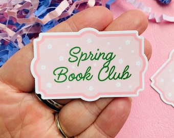 Spring Book Club Water Resistant Vinyl Sticker