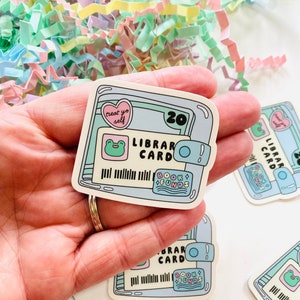 ジェリーウォレットの本好きステッカー、図書基金、図書館カード、かわいい本好きカエル、Kindleステッカー、読書好きギフト、本好きギフト、読書ギフト
