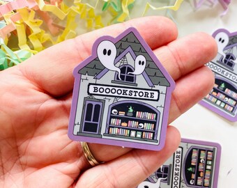 Spooky Halloween bookstore Vinyl die cut sticker, Book Stickers for Kindle, Fall Book Sticker, Sticker for e-reader Case, Bookish Gift