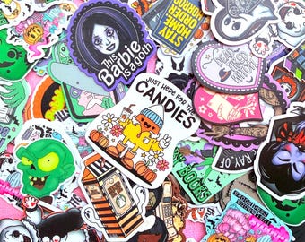 Mystery Mini Spooky Halloween Sticker Flakes - Water Resistant Vinyl