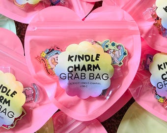Kindle Charm Grab bag, Mystery USB-C Dust plugs, Acrylic Charm for e-reader, Pack of 5, Kindle Accessories, USB phone Charm, Bookish Gift