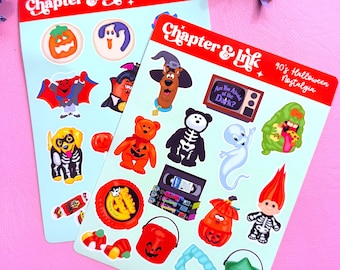 90’s Halloween Nostalgia Matte Vinyl Sticker Sheet - For Journalling