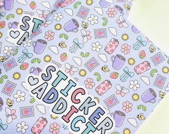 Libro di adesivi riutilizzabile A5 Sticker Addict, libro per conservare gli adesivi, libro per collezionare adesivi, libro per rilasciare gli adesivi, regalo per collezionisti di adesivi