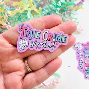 Pegatina de True Crime Girlie, pegatina laminada para Kindle, pegatinas para Kindle para funda, pegatina para amantes de los libros, pegatinas de Booktok, regalo para amantes de los libros