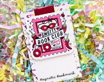 Magnetyczna zakładka do książki Smutty Book Club, zakładka do książki Smut Reader, pikantne romanse, mroczne romanse dla czytelników, prezenty dla mola książkowego, prezent dla miłośnika książek