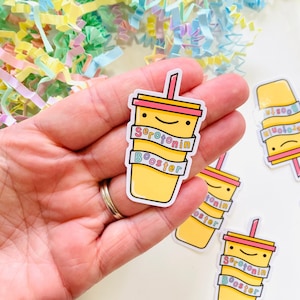 Serotonin Booster Vinyl Sticker, Yellow Tumbler Sticker, Mental Health Stickers, Sticker for Kindle, mental health gift for women