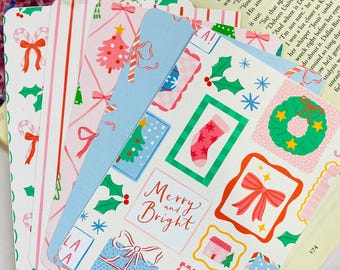 Cute Christmas Kindle Insert, Christmas Stamps Insert for clear case, Decor for clear case, Kindle Accessories, Bookish Gift for book lovers