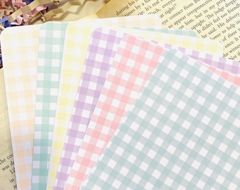 Pastel Gingham/Plaid/Checked Kindle Insert, E- Reader Insert for case, Checked Kindle Insert, Card Insert, Kindle Accessories, Bookish Gifts