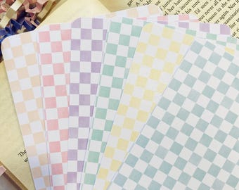 Check Pastel Watercolour Kindle Insert, E- Reader Insert for case, Kindle Decor, Check Kindle Insert, Kindle Accessories, Bookish Gifts