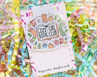Cozy Girl Book Club Sparkly magnetic Bookmark, Cute Autumnal Bookmark, Cozy Autumn Reads, fall, Pumpkin, Bookworm gifts, Book lover gift