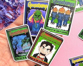 90’s Nostalgia Kids Horror Books Water Resistant Vinyl Sticker - For IPad, Kindle, Water Bottle