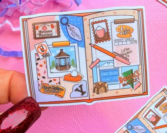 Pegatina de vinilo resistente al agua Stars Hollow GG Junk Journal - Calcomanía de otoño