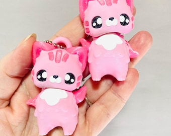 Pink Kawaii Articulated Kitty Pixie - Trinkets, Keychain