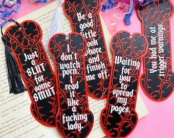 3D Printed Smut Slut Willy Shaped Bookmarks with tassel