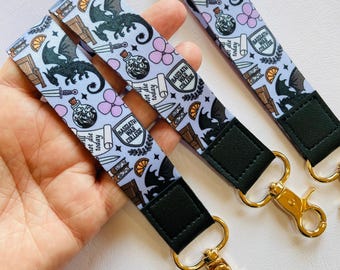 Basgiath Fantasy Dragons Wristlet Keychain - E-Reader Strap Keyring
