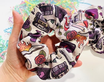 Here for the smut Bookish Hair Scrunchie, Spicy Book Lover Hair Tie, Gift for Reader, Ponytail Holder