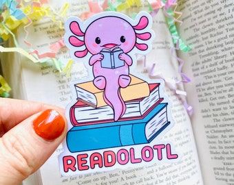 Readolotl sticker, axolotl sticker, Book stickers for Kindle, Kindle Gifts, Kindle Accessories, Read Books, book lover gift, axolotl gifts