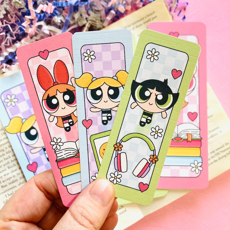 Powerpuff girls mini linen bookmarks