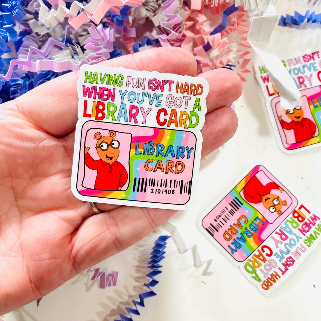 Arthur Library Card Vinyl Sticker, 90’s Retro Kids TV, Water Resistant ...