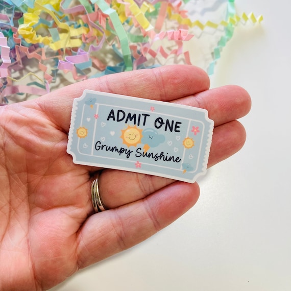 Grumpy Sunshine Romance Trope Vinyl Sticker, Voucher Ticket style Sticker, Smut Reader Sticker, Kindle Sticker, Sticker for kindle Case