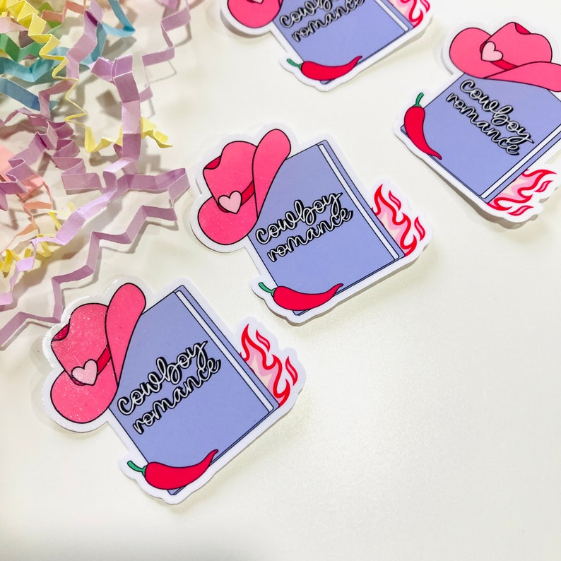 Cowboy romance bookish sticker