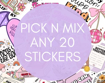Sticker Packs, Any 20 Stickers, Pick Your Own Sticker Bundles, Bookish Stickers, Stickers for E-Reader, Stickers for Kindle Case, Book Lover