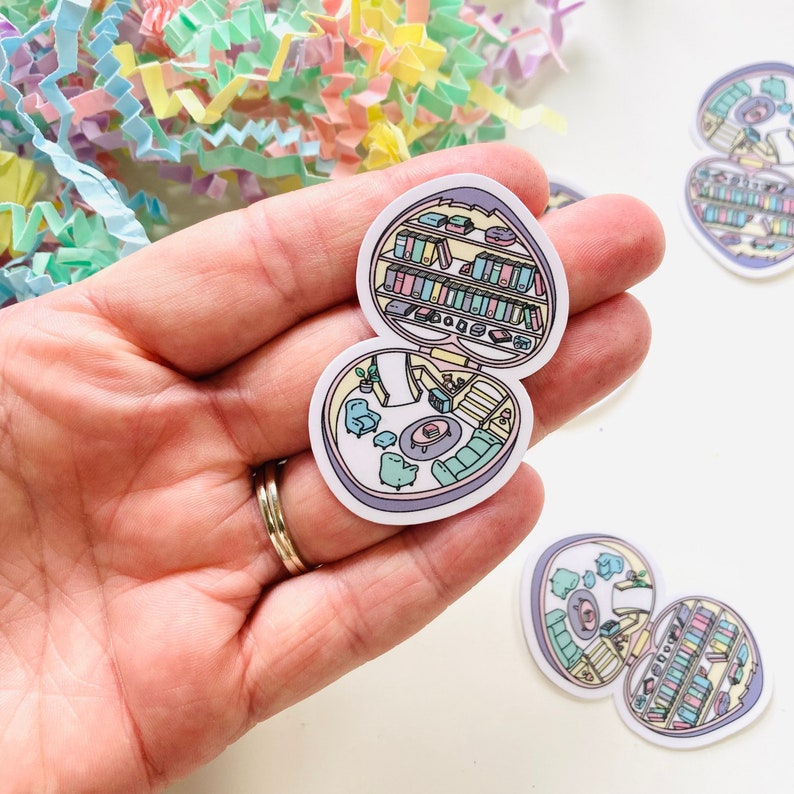 Sticker Mini Library Pocket Library Vinyl Sticker, Cute 90’s Retro Toy, Book Lover Sticker ...