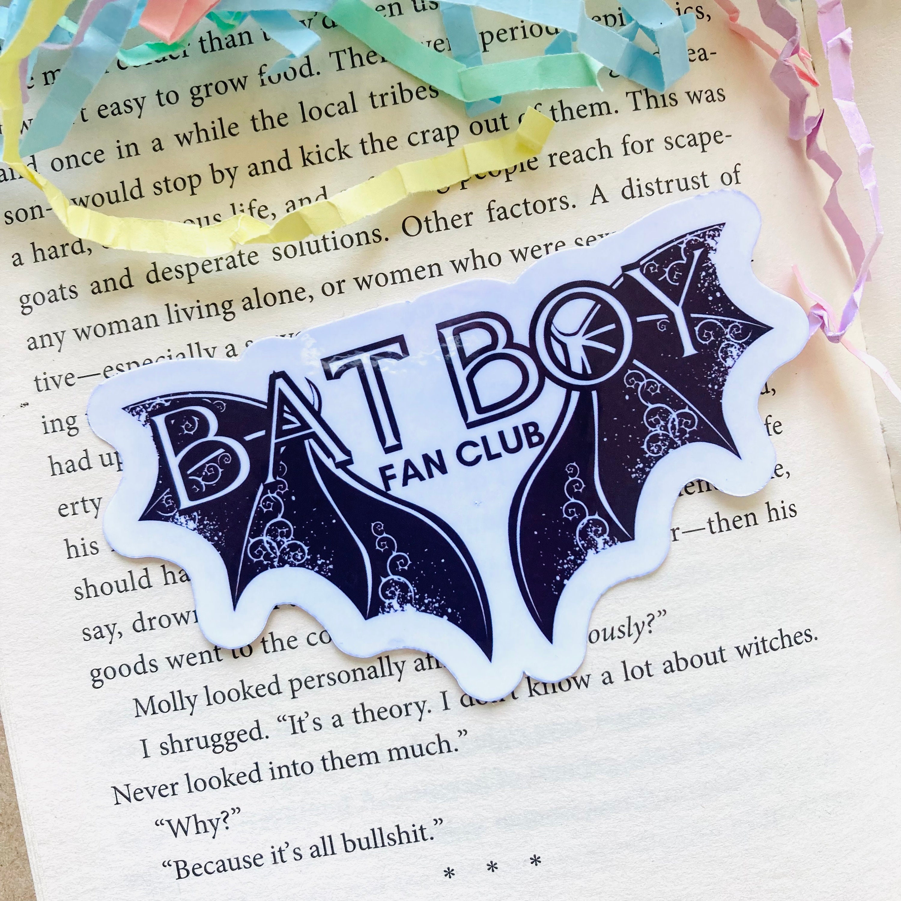 Bat Boy Sticker Bat Boys Fan Club Vinyl Sticker, Water Resistant, Fantasy Book Stickers ...