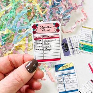 Romance library card water resistant vinyl sticker
