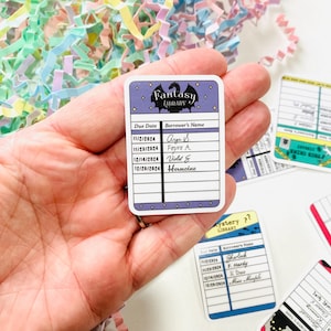 Fantasy library card water resistant vinyl sticker
