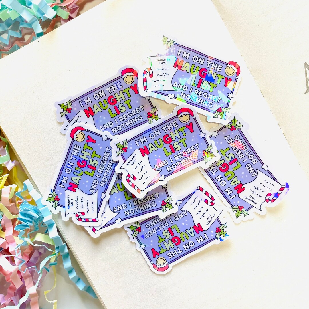 Nqa Stickers Im on the Naughty List Sticker Funny Christmas Sticker - Etsy