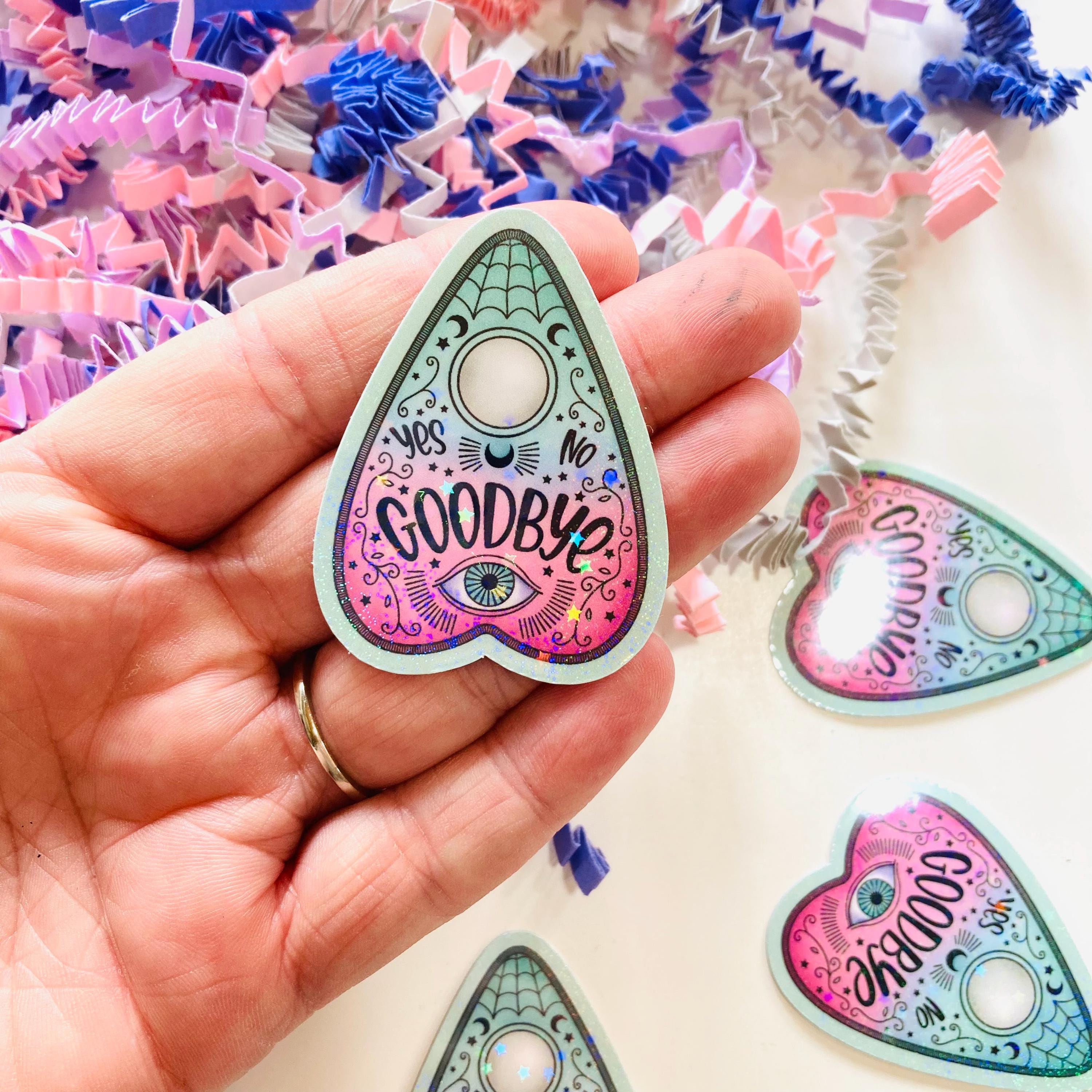 Sticker Goobye Goodbye Spooky Planchette Vinyl Sticker, Pastel Goth Stickers, Water ...